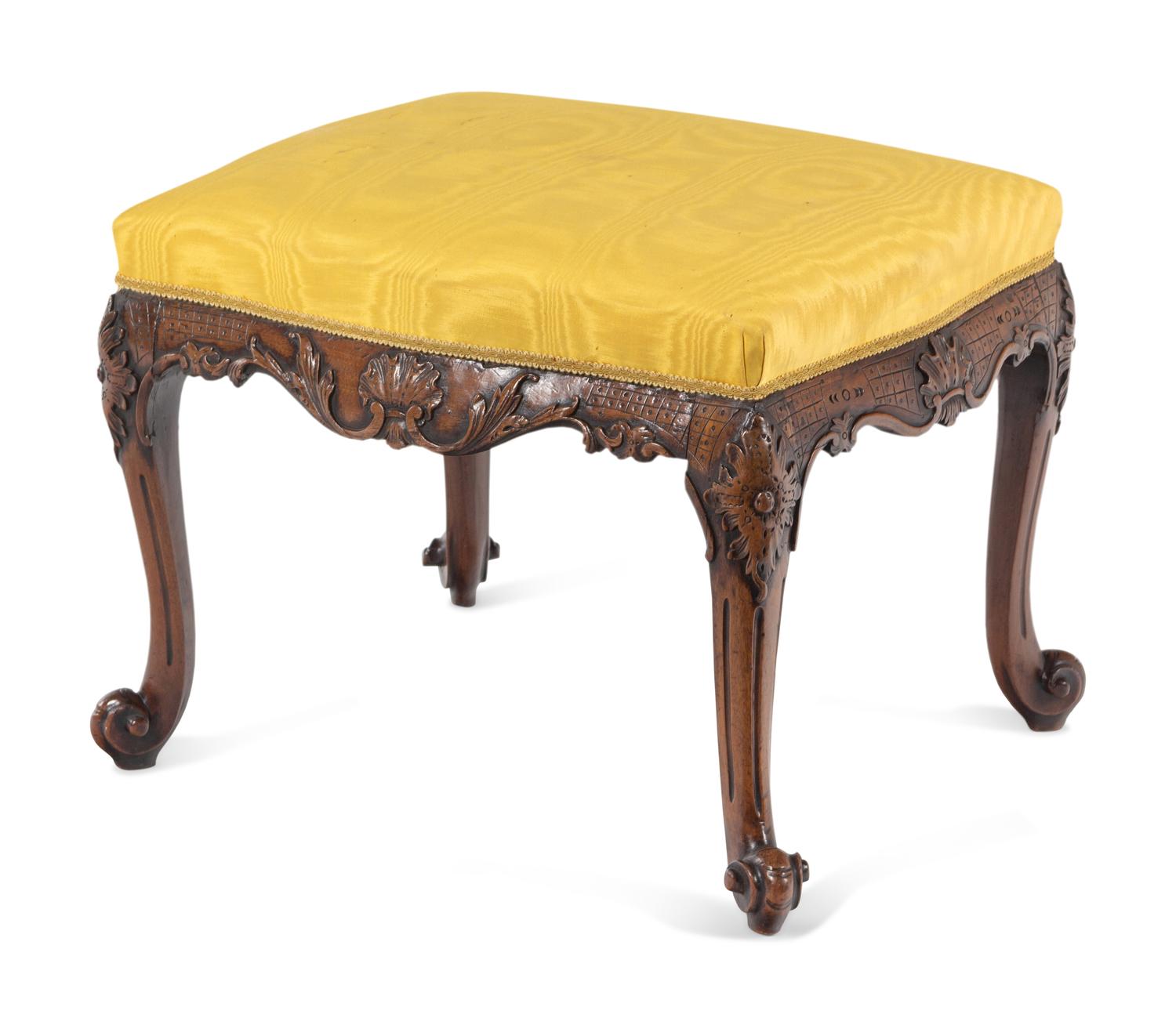 A George II Carved Mahogany Stool