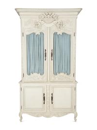 A French Provincial Style White Painted Glazed Door Bookcase