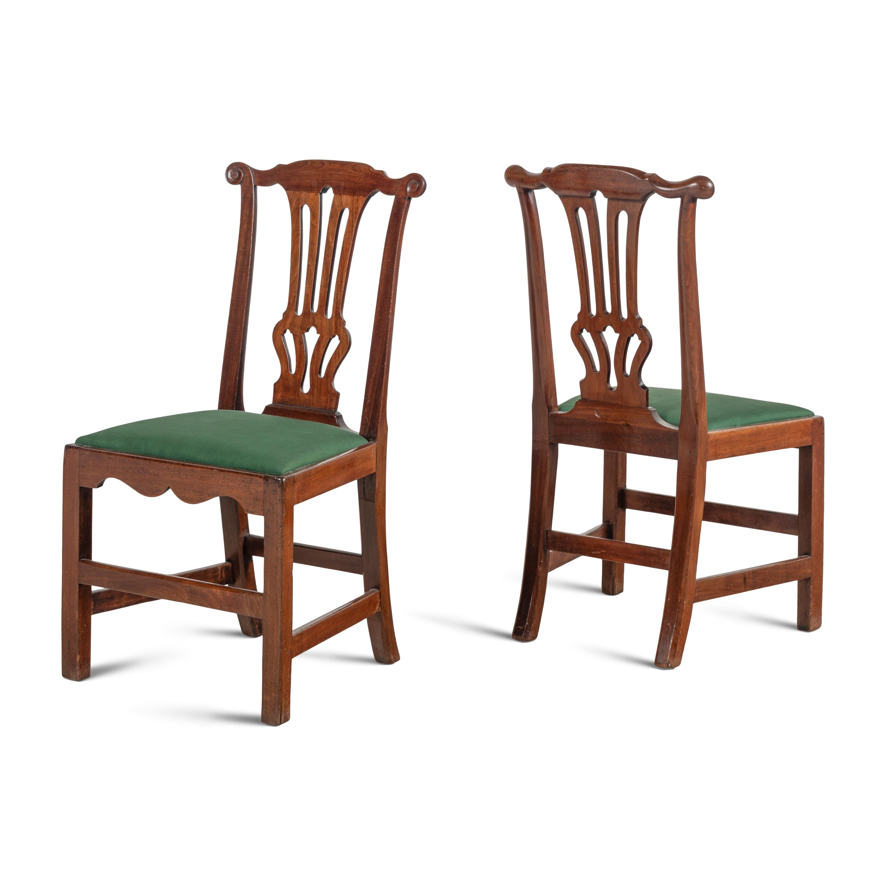 A Pair of George III Mahogany Side Chairs