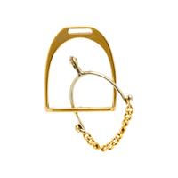 HERMÈS, BICOLOR GOLD STIRRUP AND SPUR BROOCH