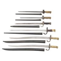 Lot of Six French Bayonets including Bertheir, Chassepot, Gras, Lebel