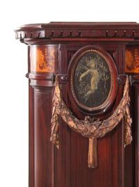 A Herter Brothers Parcel Ebonized and Rosewood Inlaid Walnut Chimneypiece