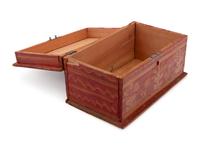 An American Polychrome and Parcel-Gilt Pine Table Casket