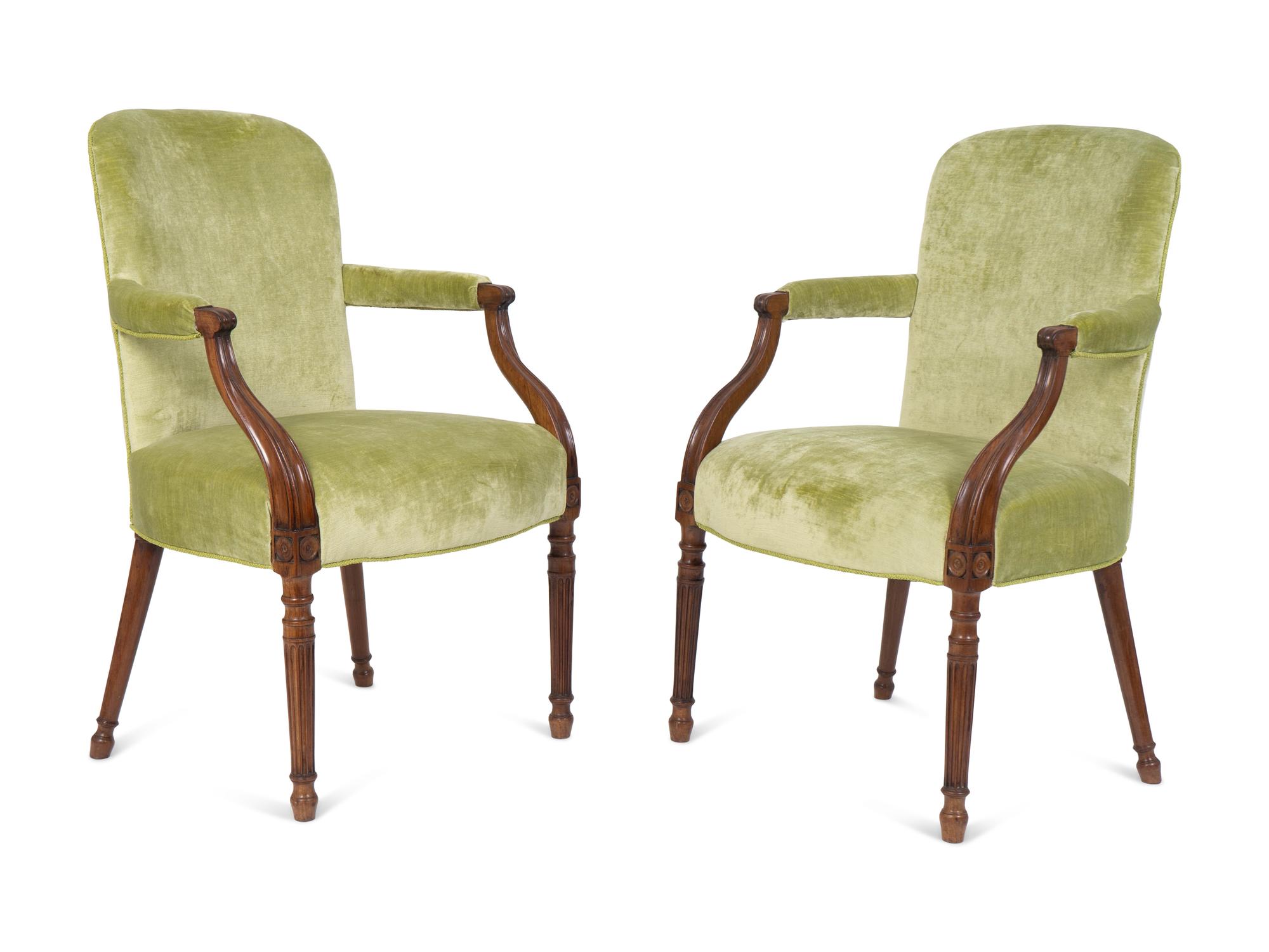 A Pair of George III Mahogany Open Armchairs — LATE 18TH/EARLY 19TH CENTURY