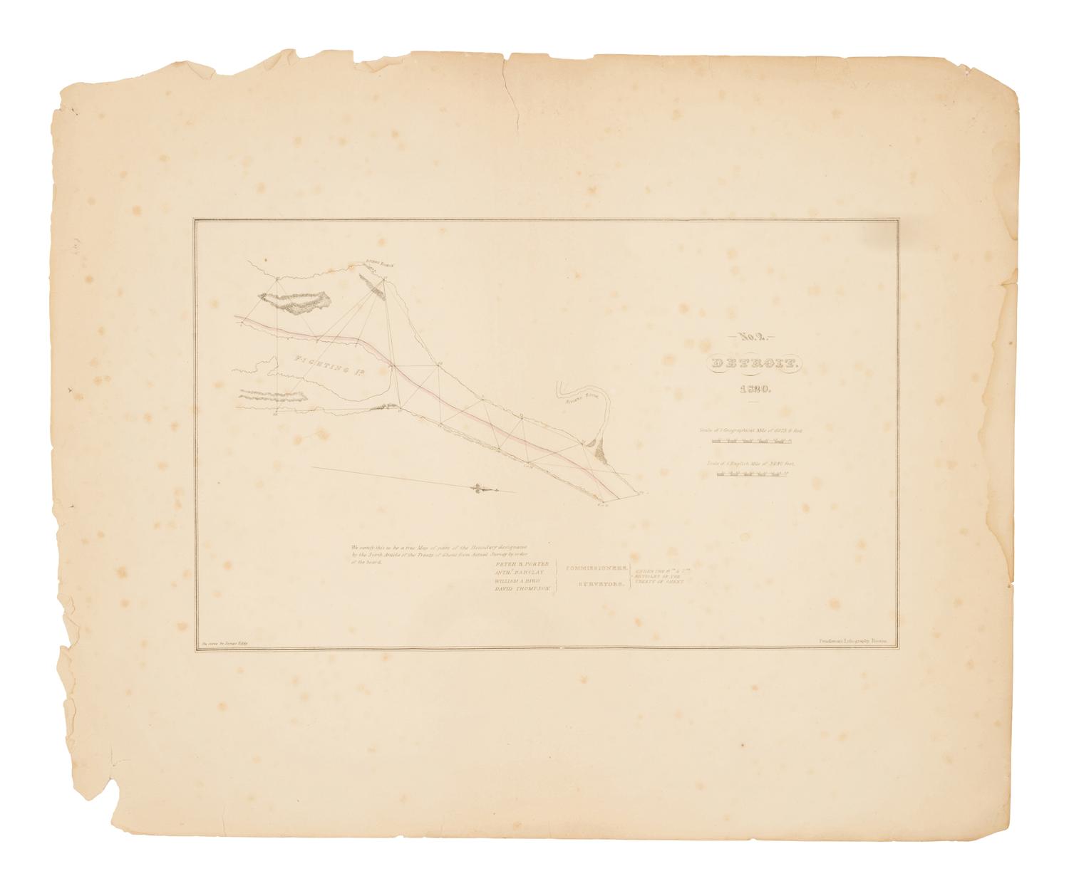 [U.S. DEPT. OF STATE] – Letter from the Secretary of State, Transmitting, pursuant to a resolution of the House of Representatives, of the nineteenth ultimo, a Copy of the Maps and Report of the Commissioners under the Treaty of Ghent, for Ascertaining the Northern and Northwestern Boundary between the United States and Great Britain. Washington, D.C.: Gales & Seaton, 18 March 1828.