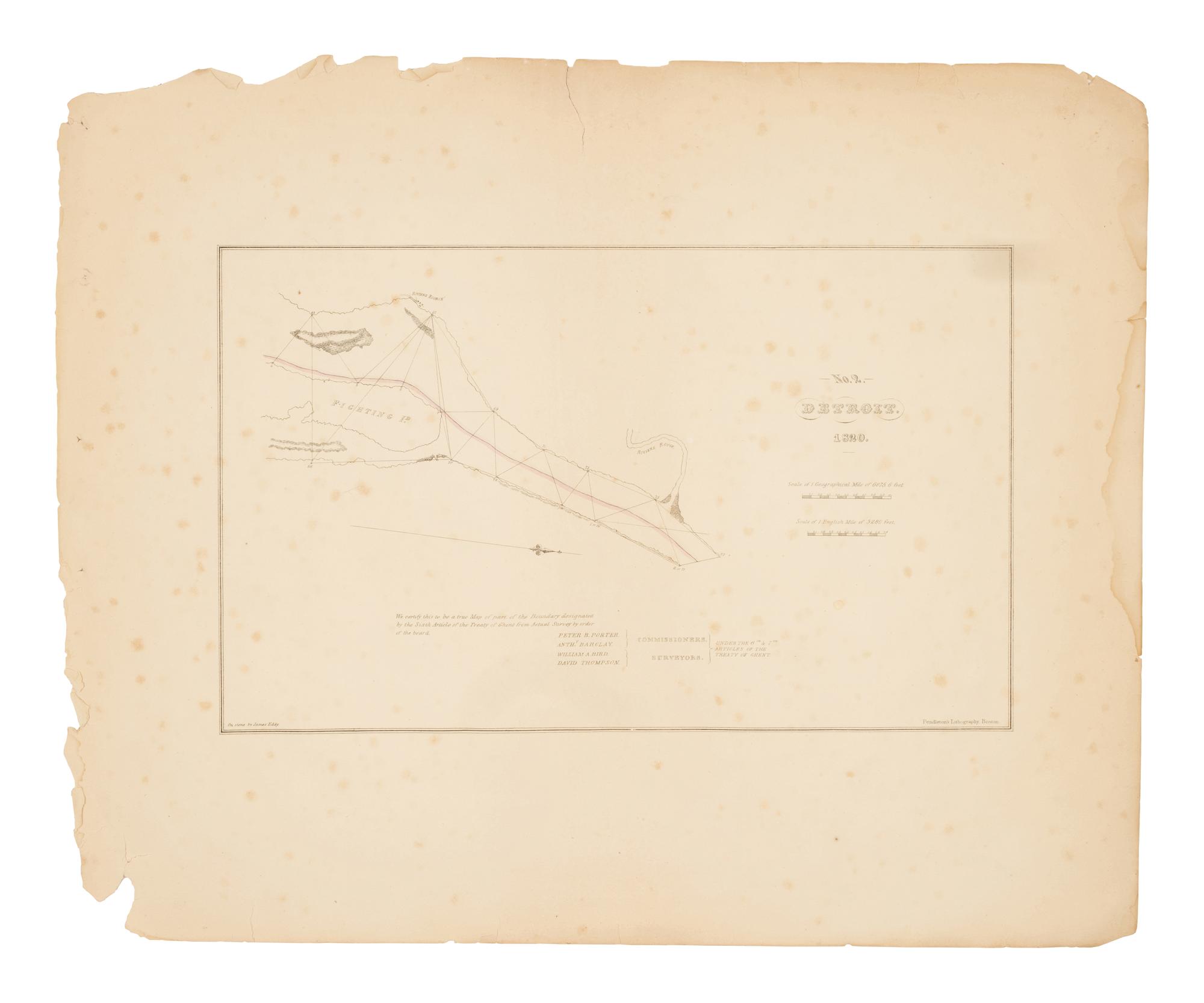 [U.S. DEPT. OF STATE] – Letter from the Secretary of State, Transmitting, pursuant to a resolution of the House of Representatives, of the nineteenth ultimo, a Copy of the Maps and Report of the Commissioners under the Treaty of Ghent, for Ascertaining the Northern and Northwestern Boundary between the United States and Great Britain. Washington, D.C.: Gales & Seaton, 18 March 1828.