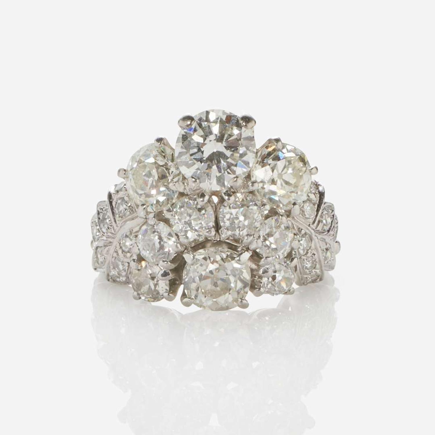 A Platinum and Diamond Ring