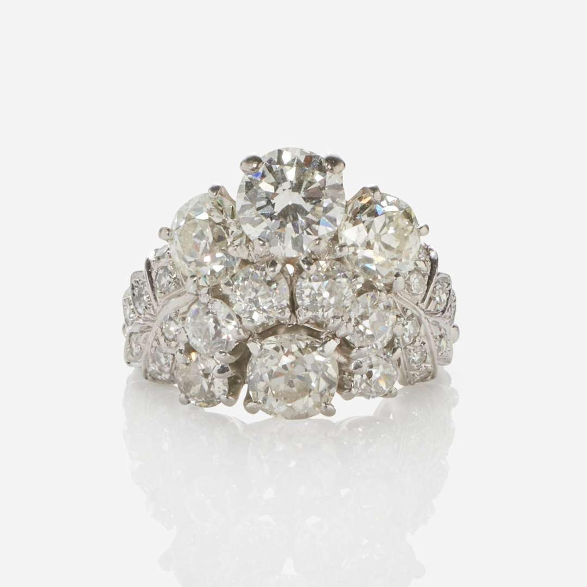 A Platinum and Diamond Ring