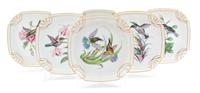 Six Hand Painted Porcelain Wall Plates Diameter 8 1/2 inches square. — 19TH CENTURY