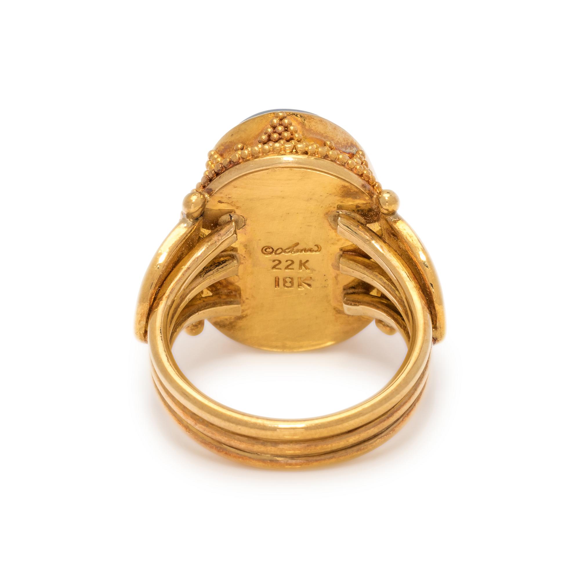 LUNA FELIX GOLDSMITH, YELLOW GOLD AND OPAL RING