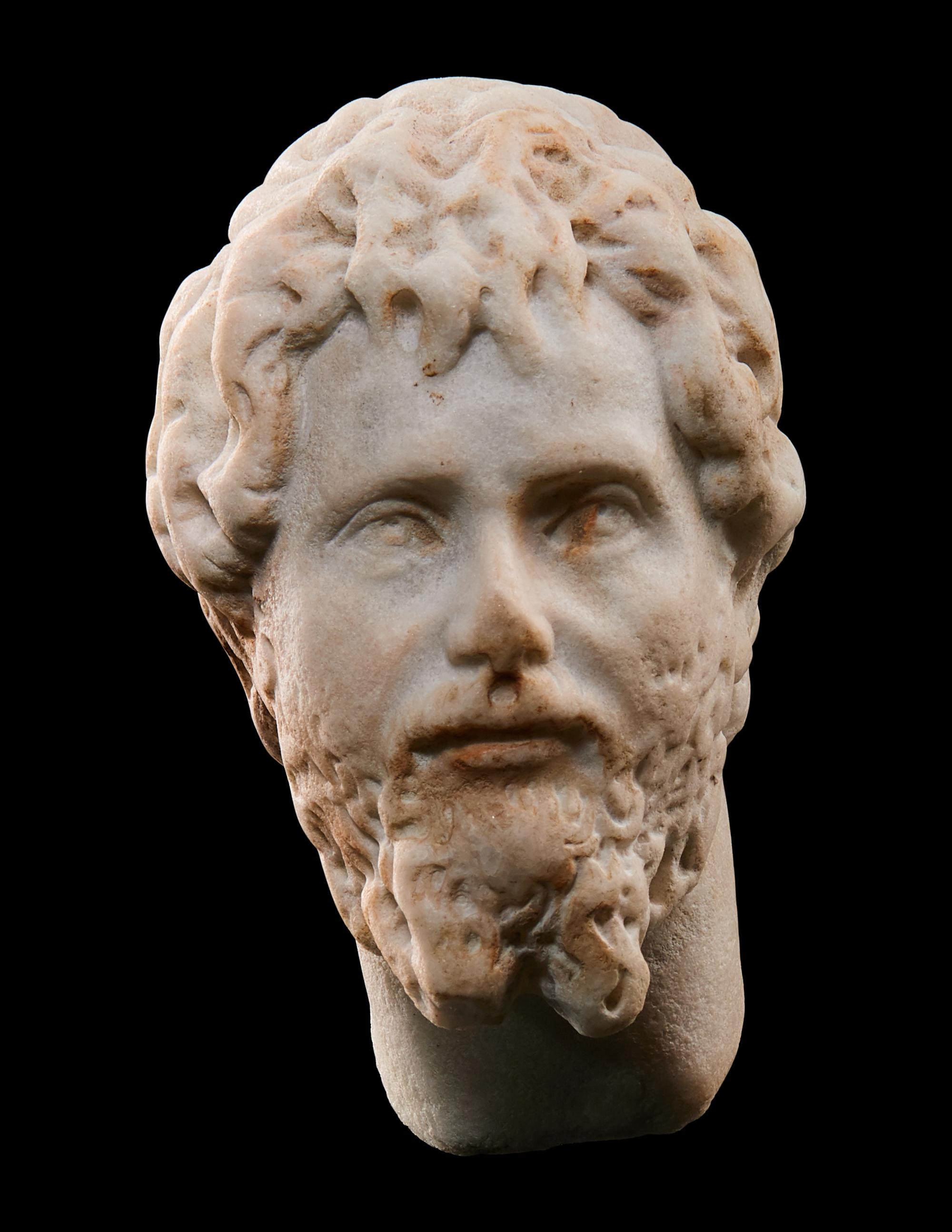 A Roman Marble Portrait Head of a Bearded Man