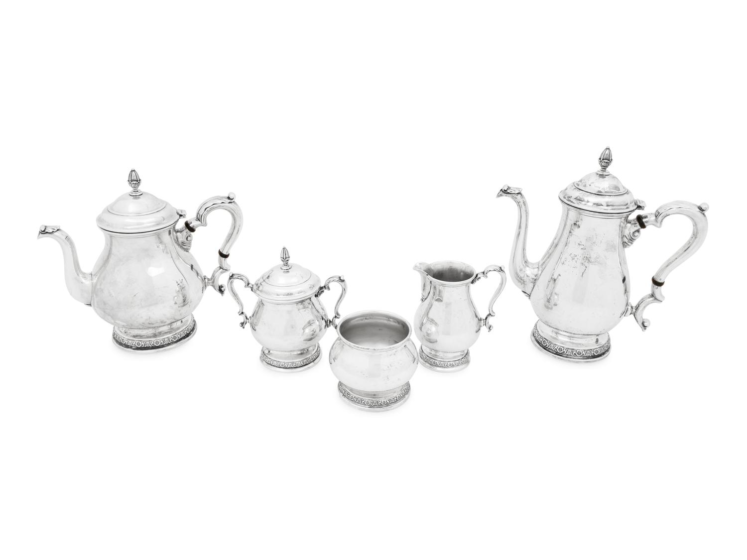 An American Silver Five-Piece Tea and Coffee Service