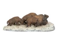 5 Buffalo In Snow