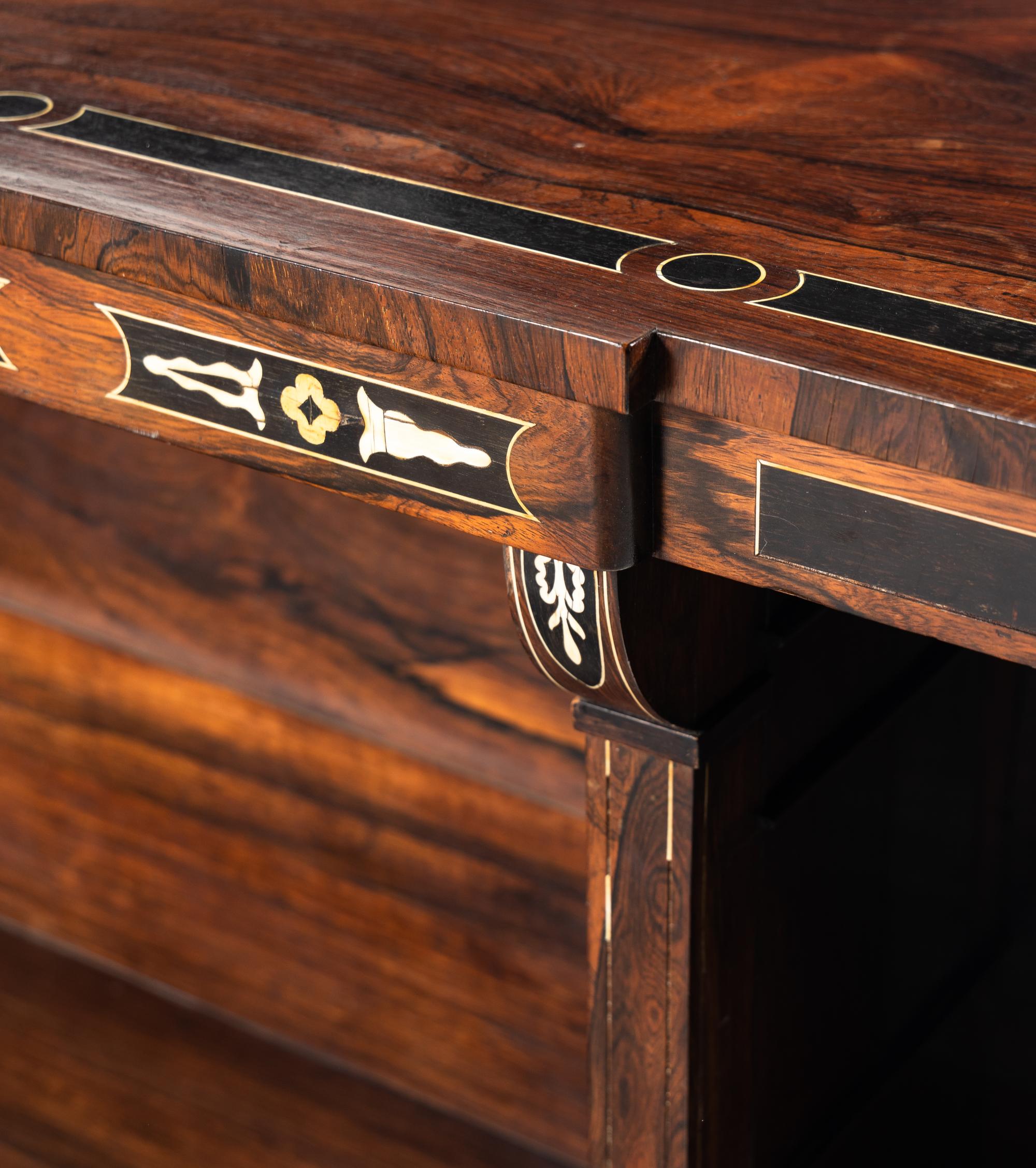 A Regency Ebony Inlaid Rosewood Server