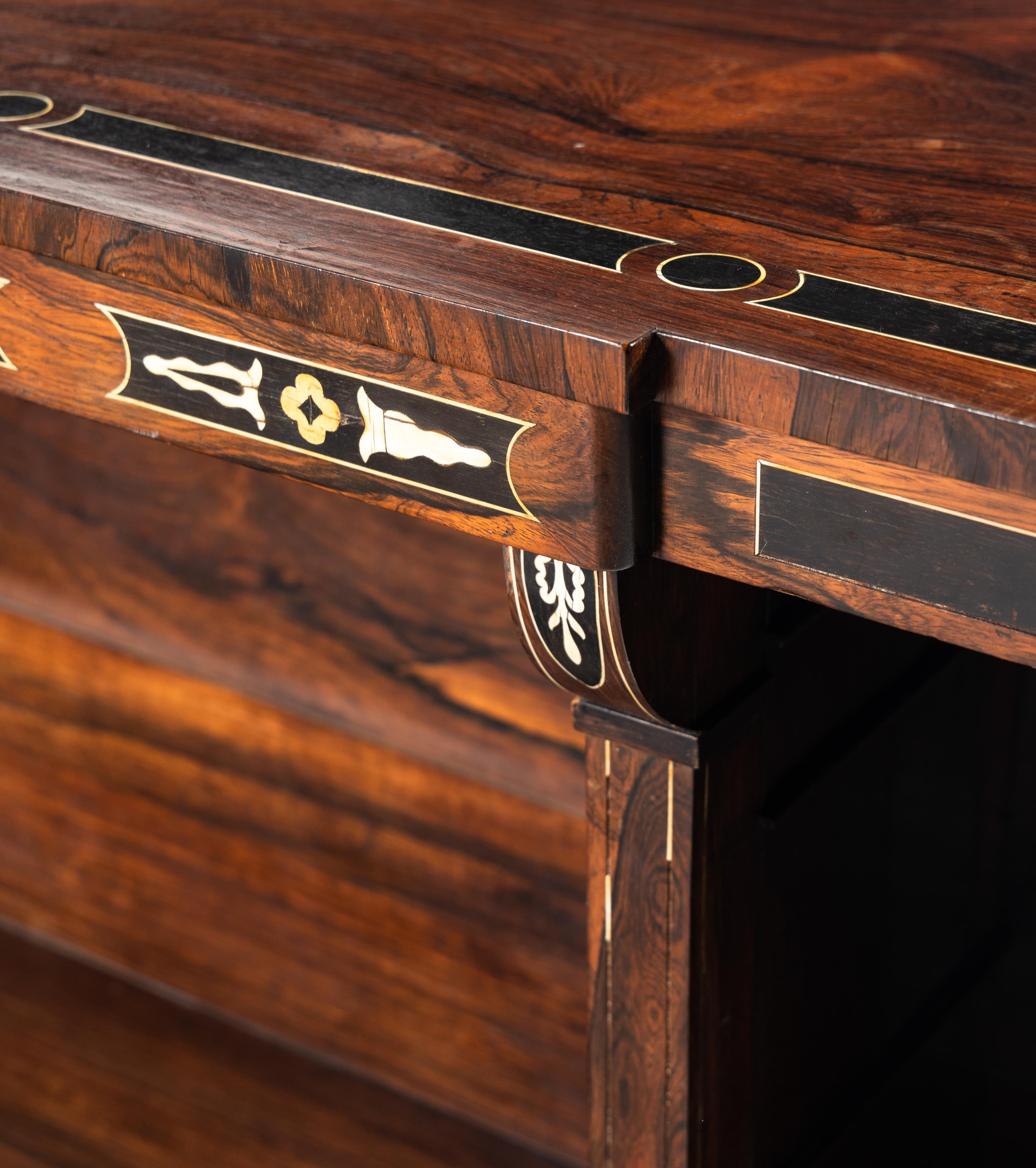 A Regency Ebony Inlaid Rosewood Server