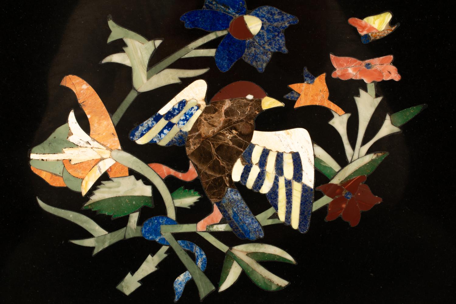 A Set of Four Italian Pietra Dura Plaques in Giltwood Frames