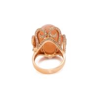 ROSE GOLD, ORANGE MOONSTONE AND DIAMOND RING