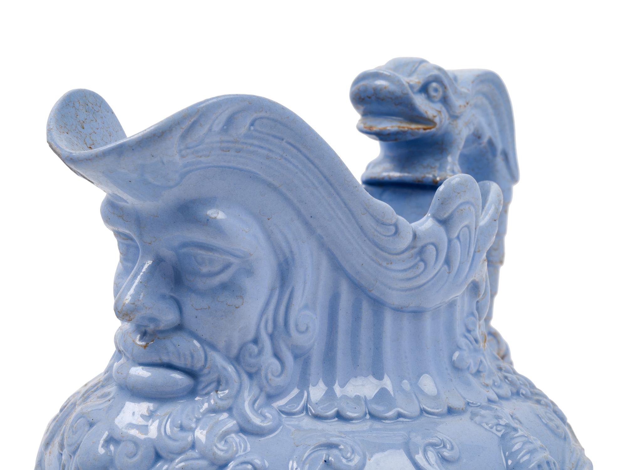 An English Blue-Glazed Stoneware Pitcher