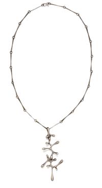 A Modernist Brutalist Sterling Silver Articulated Pendant, 19.40 dwts.
