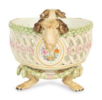 A Meissen Porcelain Footed Center Basket — 19th Century