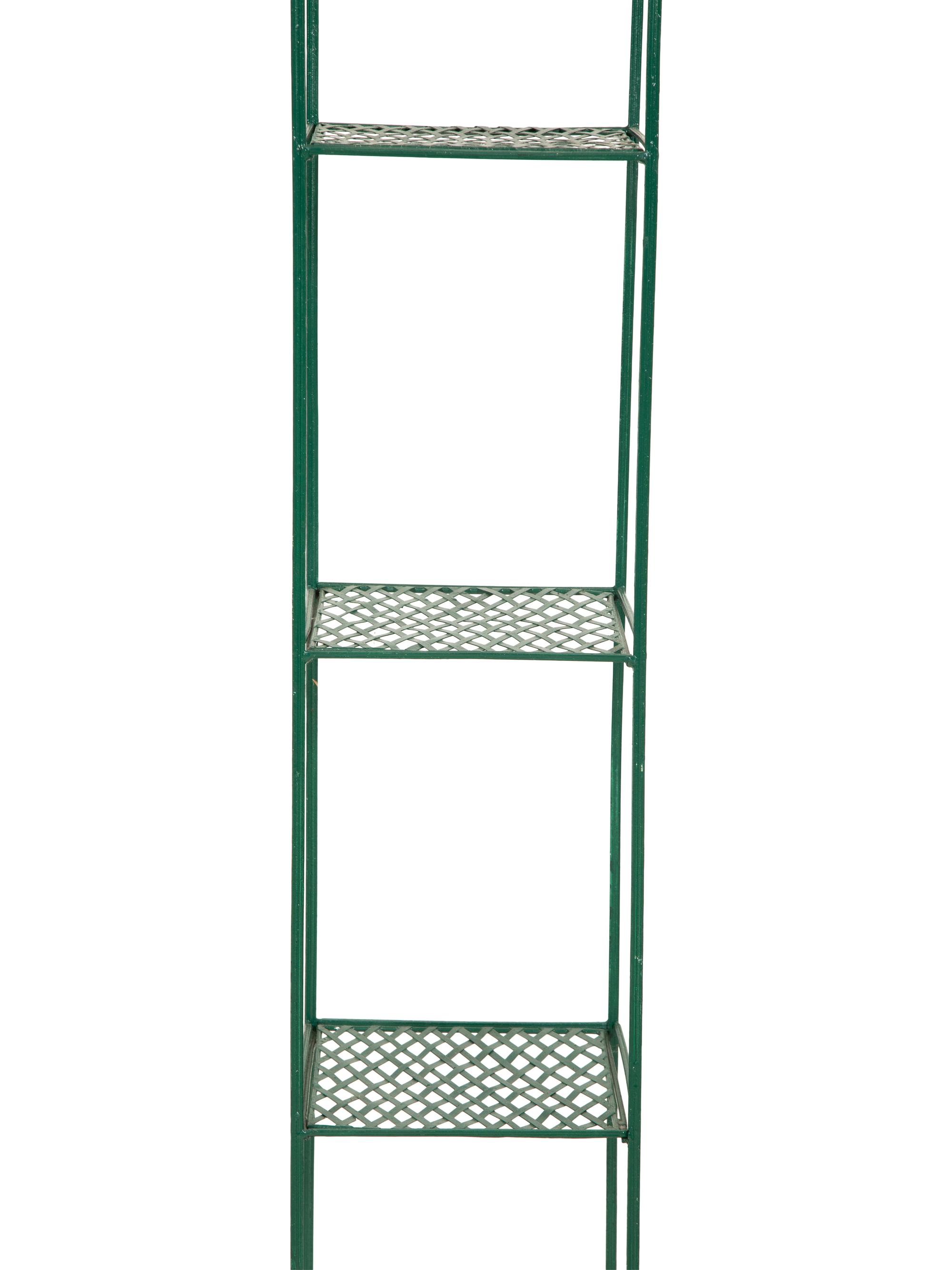 A Victorian Green-Painted Wrought Iron Etagere