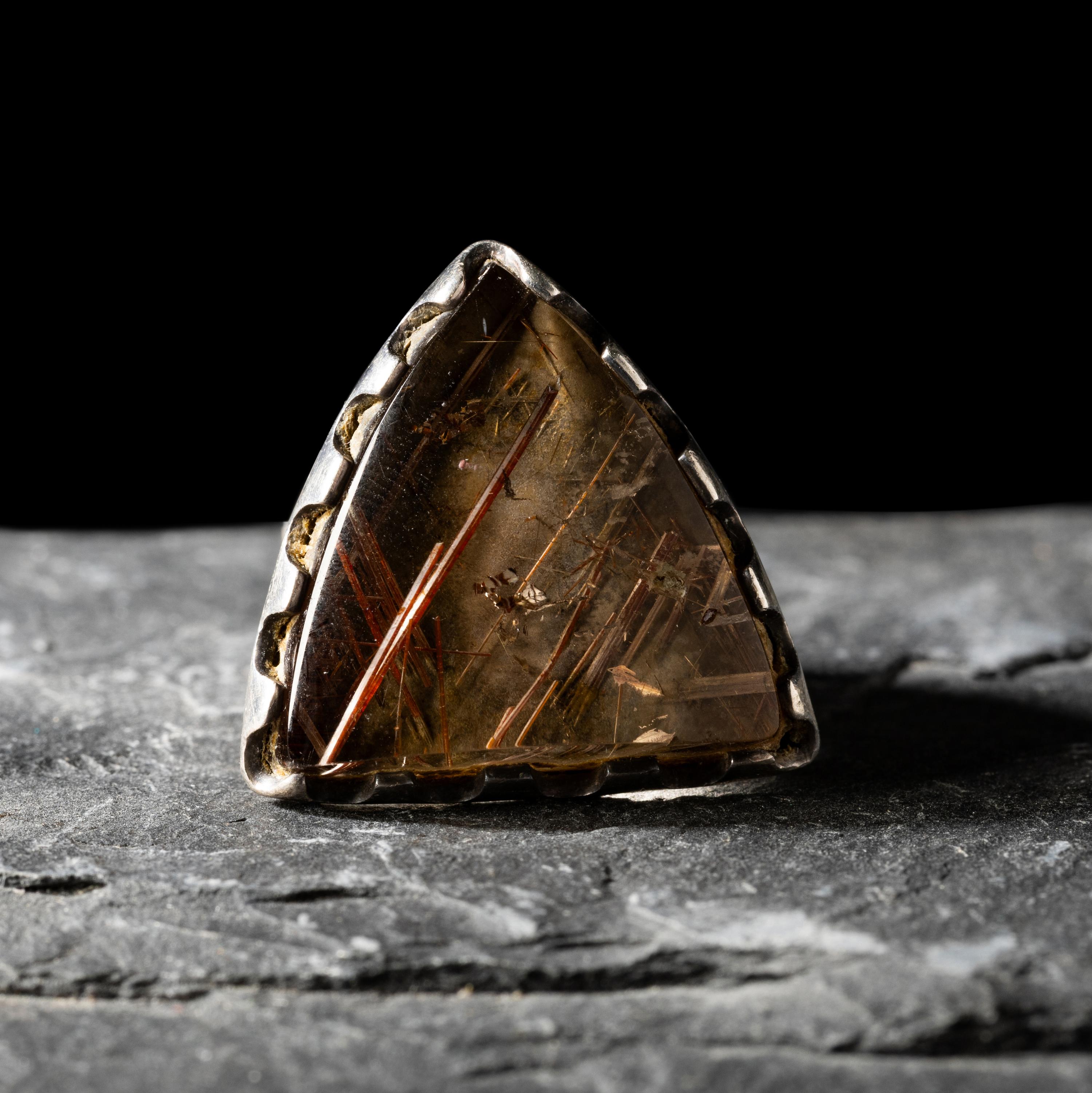 Jared Chavez (San Felipe, b. 1976) — Silver and Tourmalated Quartz Ring