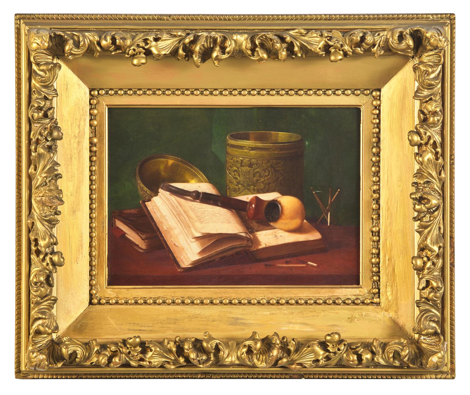 Still Life with Pipe, Tobacco Jar and Open Book (Paul and Virginia)