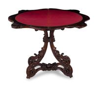 A French Rococo Revival Rosewood Flip-Top Table