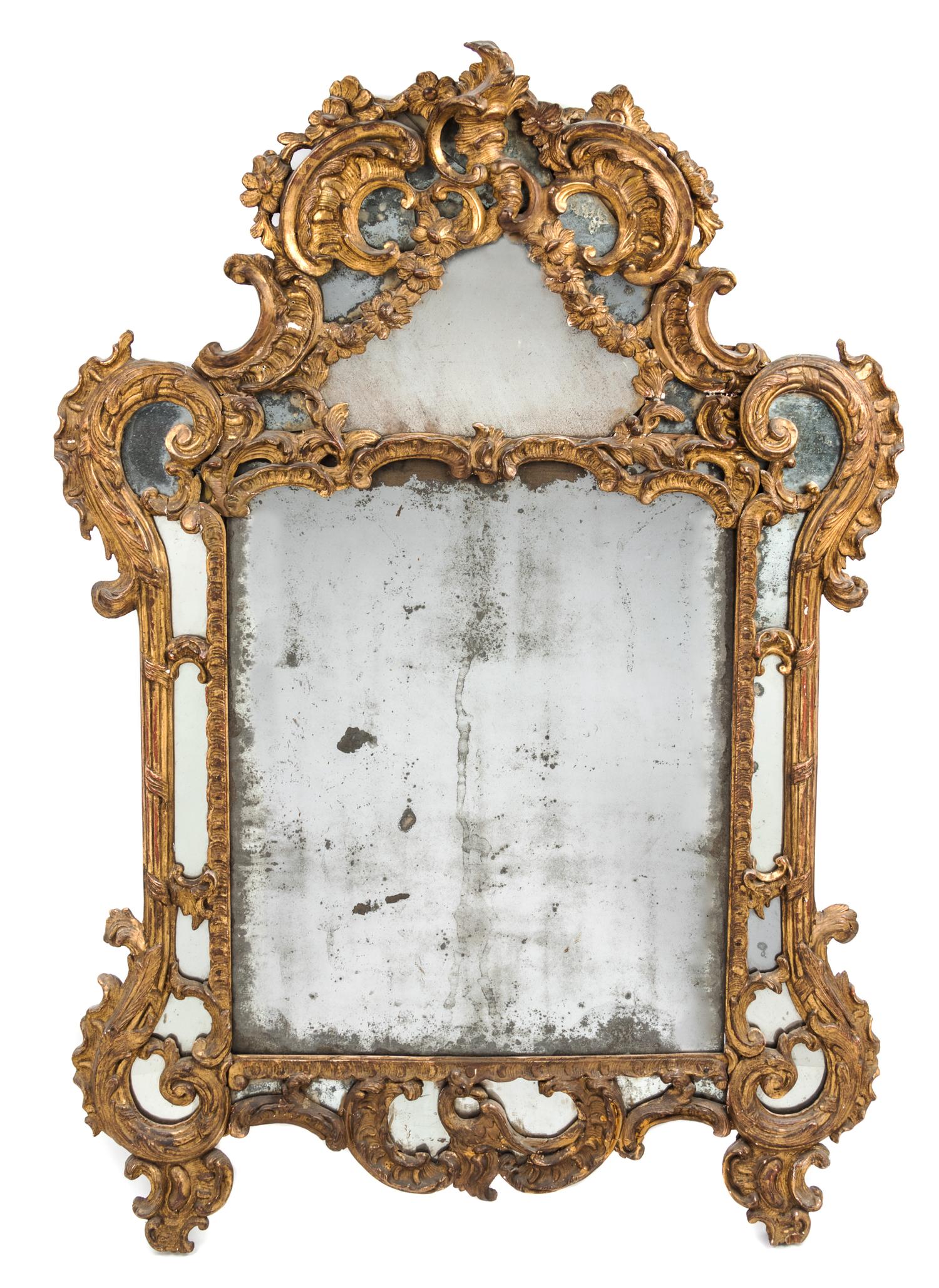 A Regence Style Giltwood Mirror Height 42 x width 30 1/2 inches. — 18TH/19TH CENTURY