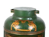 A Painted Green Tole Oversize Tea Canister — 18TH/19TH CENTURY