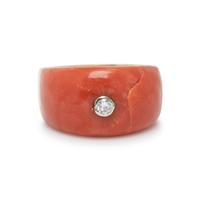CORAL AND DIAMOND RING