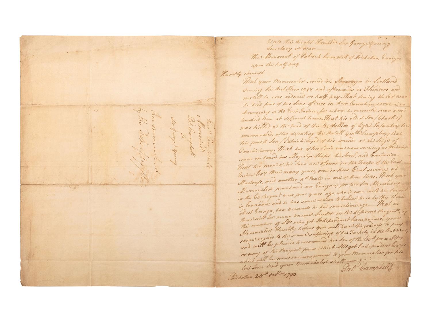 [REVOLUTIONARY WAR]. A group of documents related to Revolutionary War-era America, including: