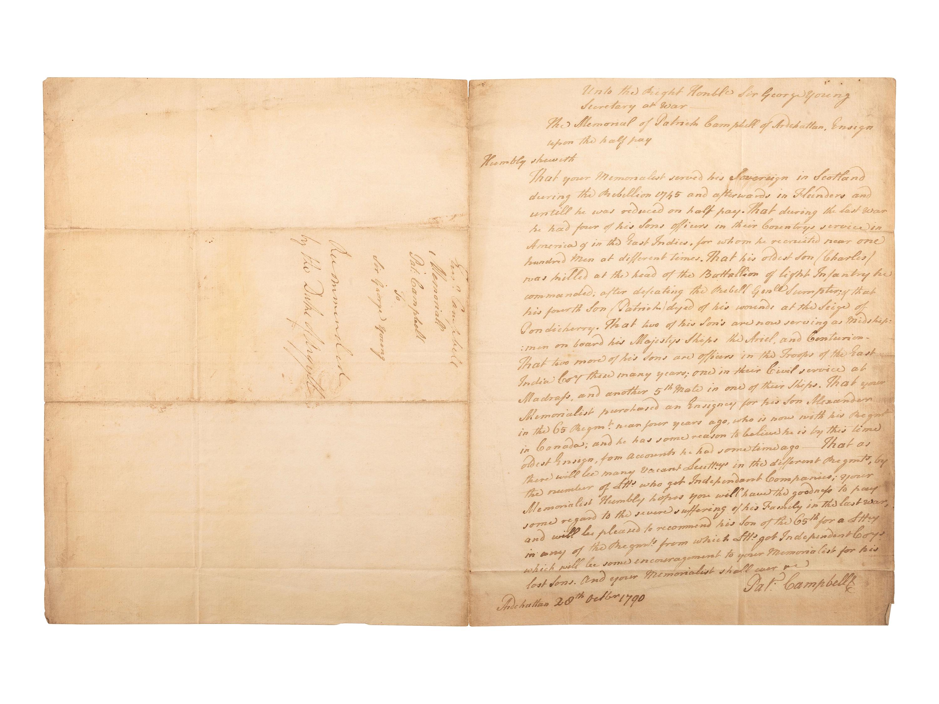[REVOLUTIONARY WAR]. A group of documents related to Revolutionary War-era America, including: