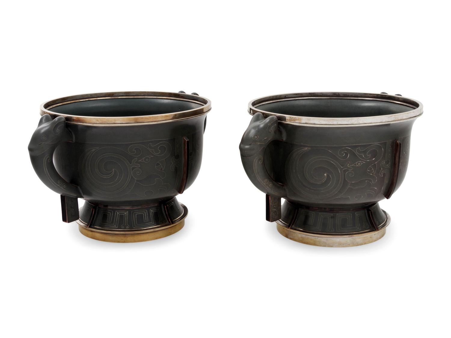 A Pair of Japanese Cloisonné Enamel Vessels