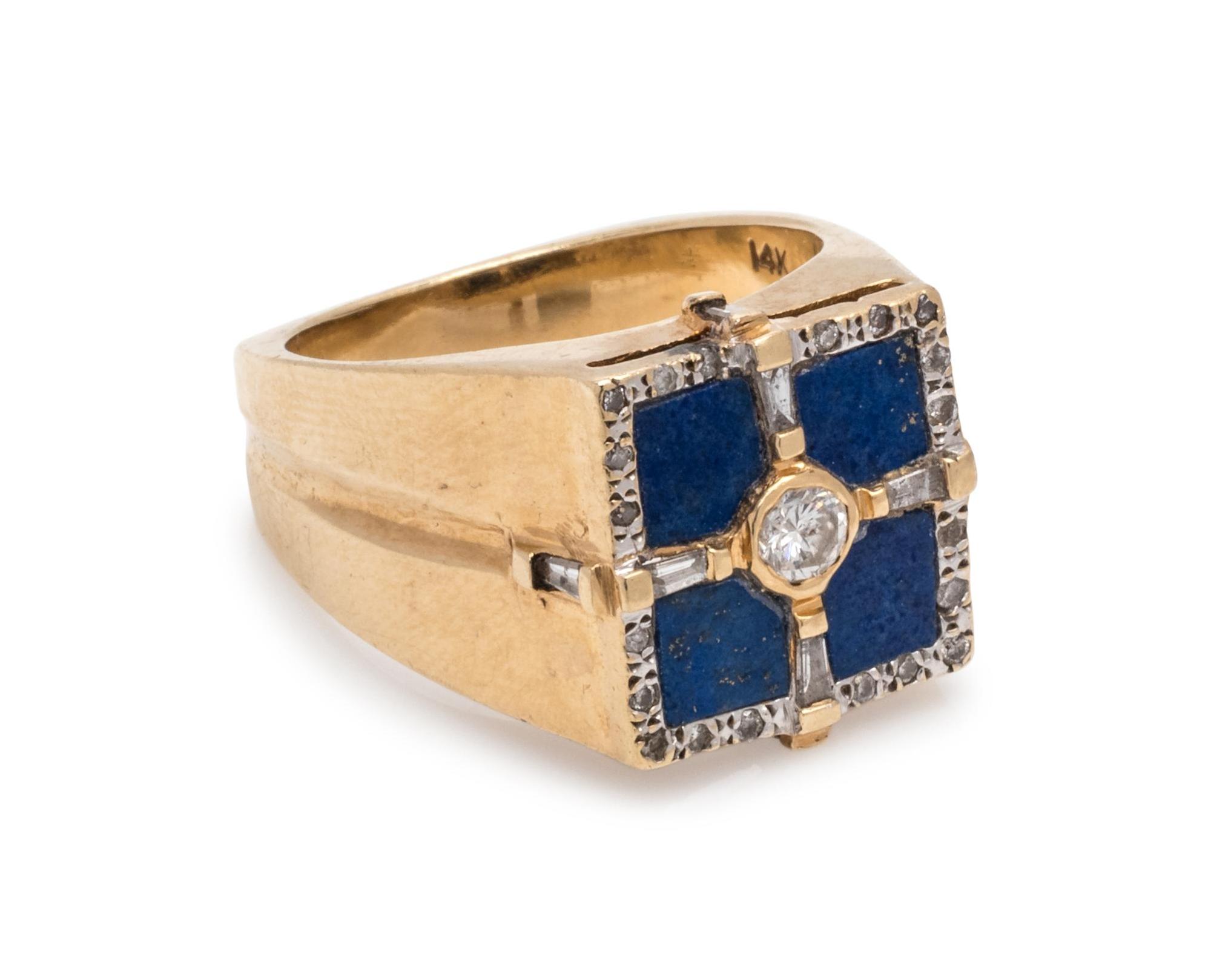 DIAMOND AND LAPIS LAZULI RING