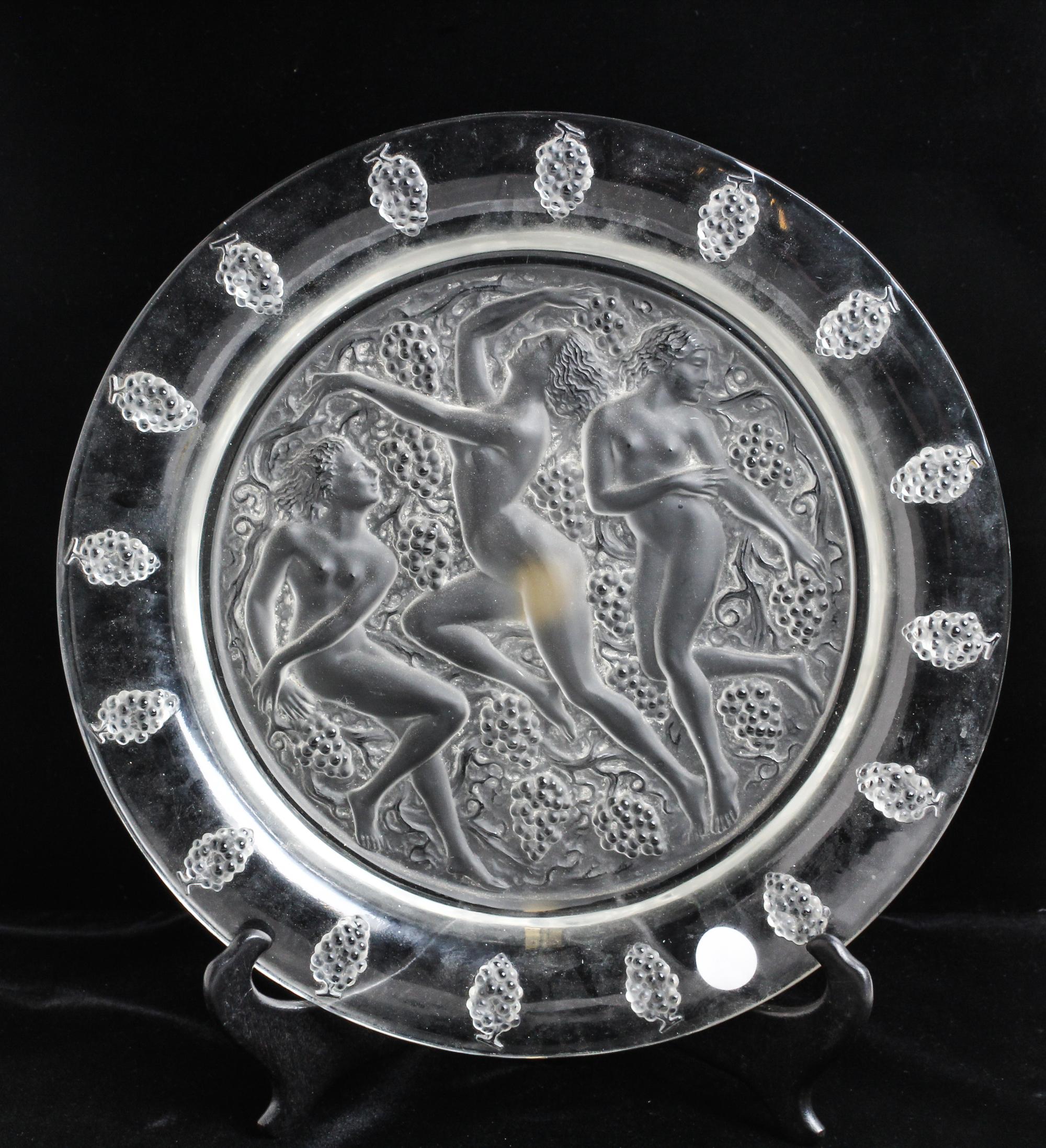A Lalique Molded and Frosted Glass Charger Diameter 15 5/8 inches. — POST-1945
