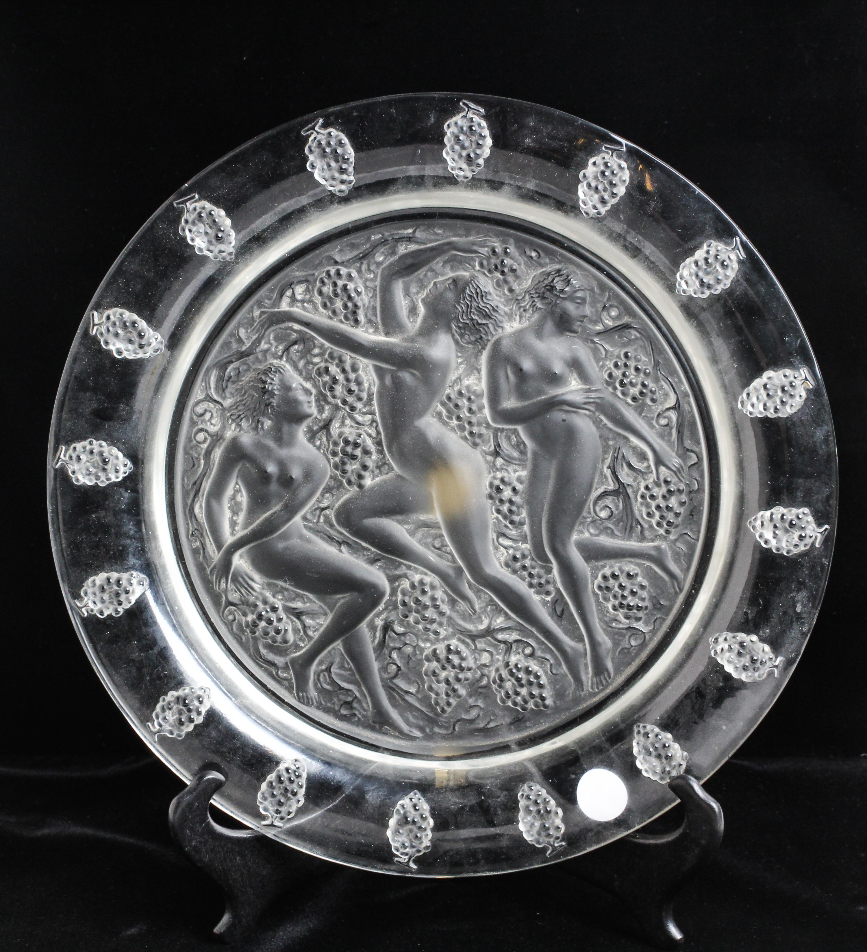 A Lalique Molded and Frosted Glass Charger Diameter 15 5/8 inches. — POST-1945