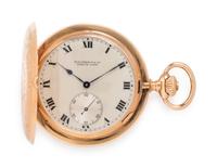 Schupbach & Cie., Hankow Chine, 18K Pink Gold Hunter Case Pocket Watch