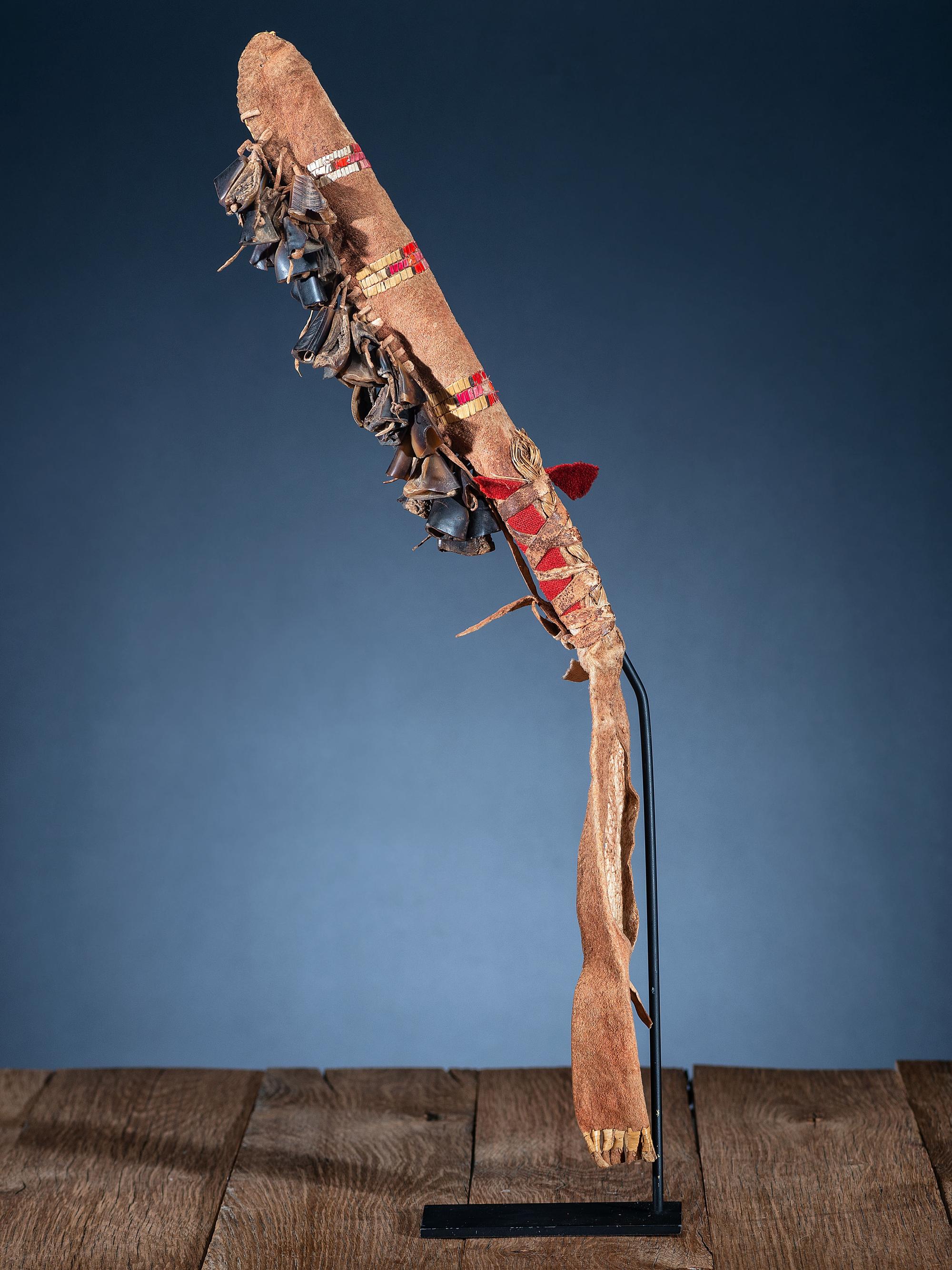 Cheyenne / Arapaho Quilled Dew Claw Rattle