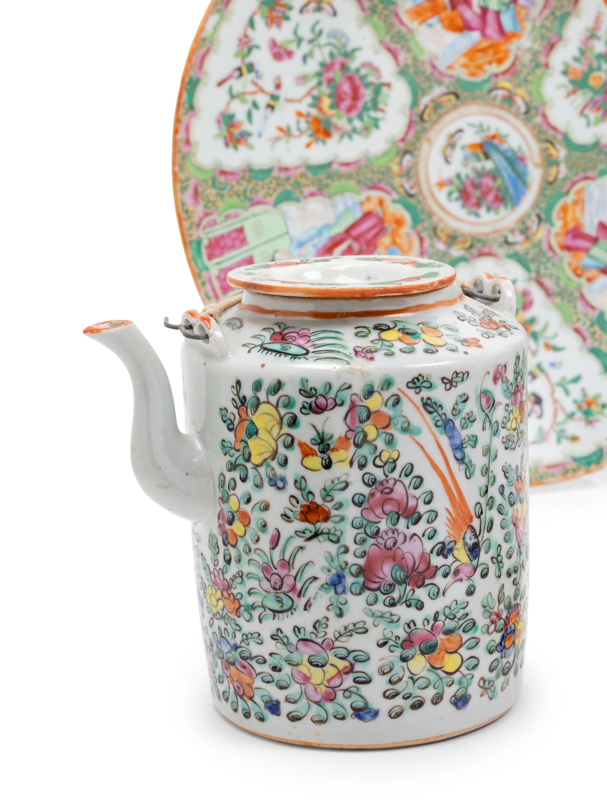 Nine Chinese Famille Rose Porcelain Articles