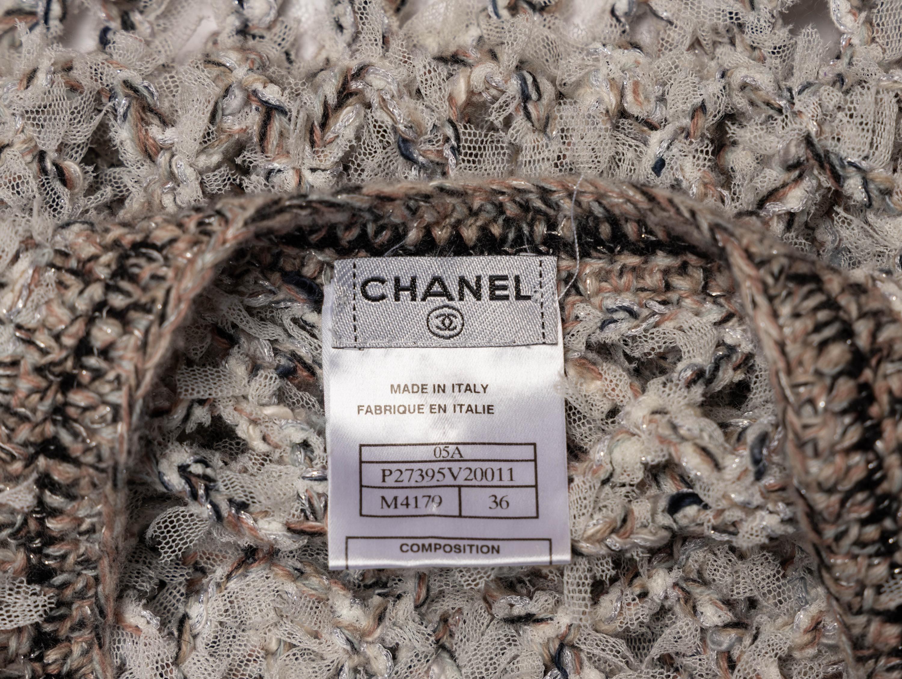 Chanel, Textured Open-Knit Sleeveless Duster