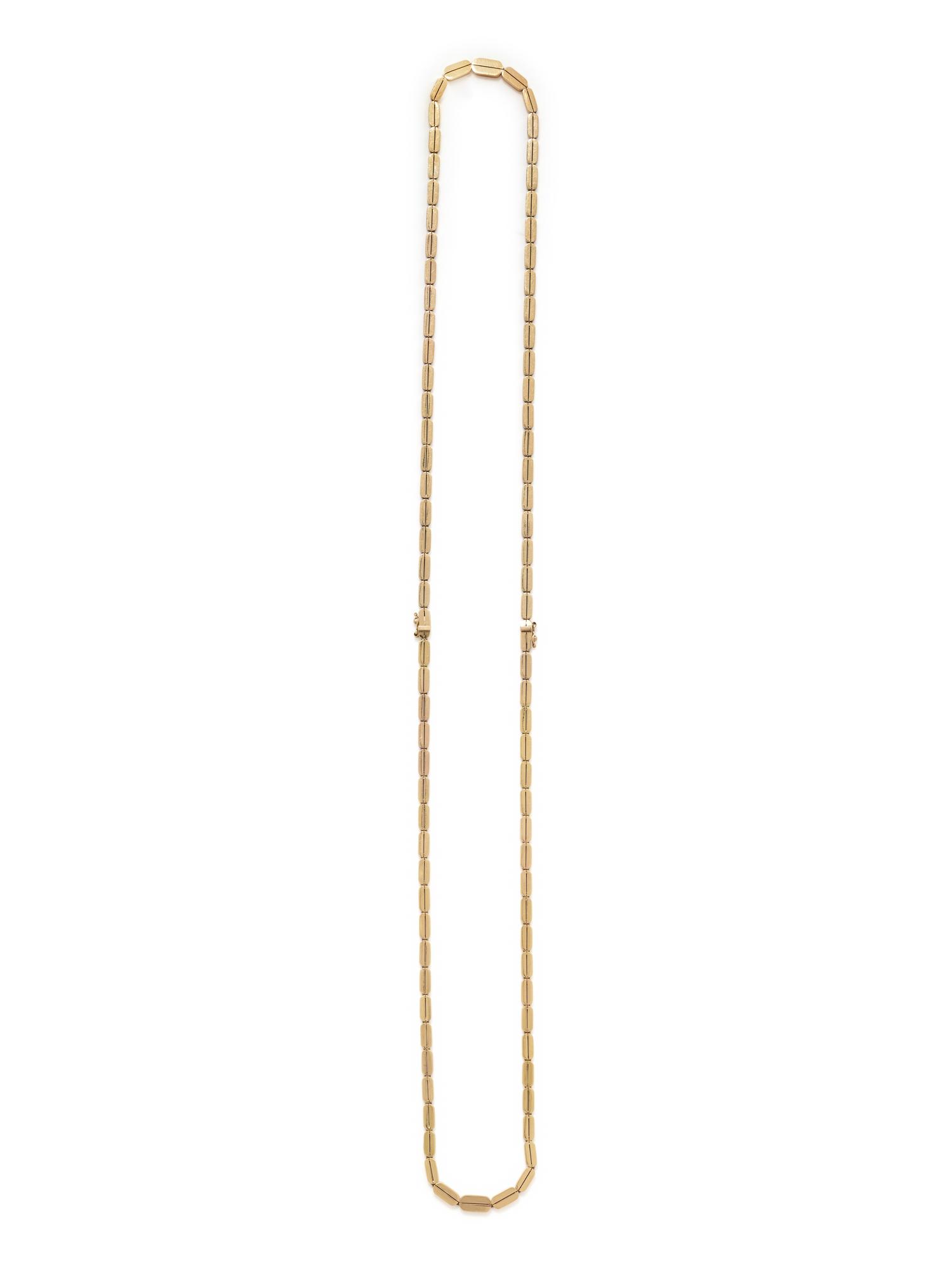 PAIR OF YELLOW GOLD NECKLACES