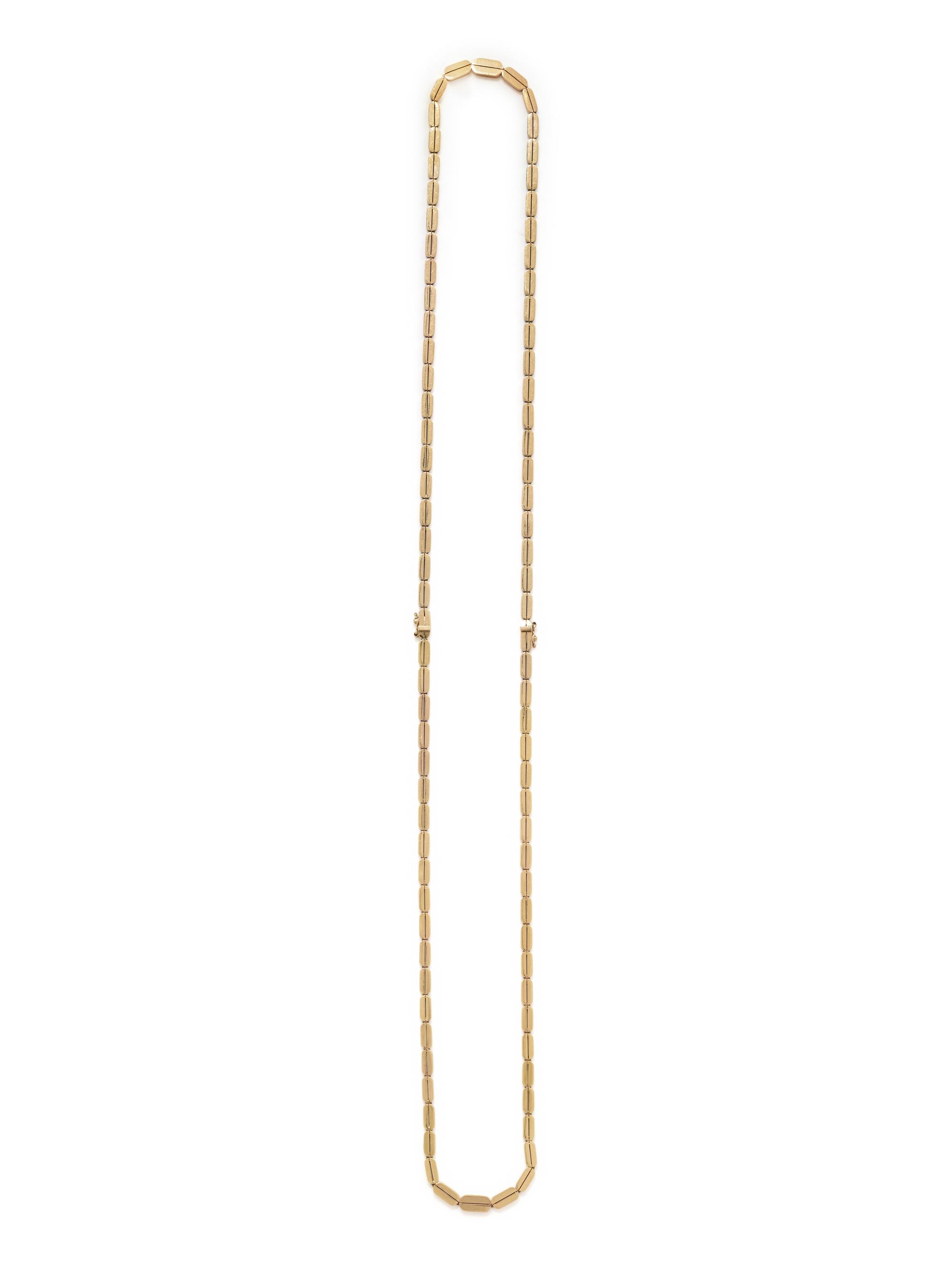 PAIR OF YELLOW GOLD NECKLACES