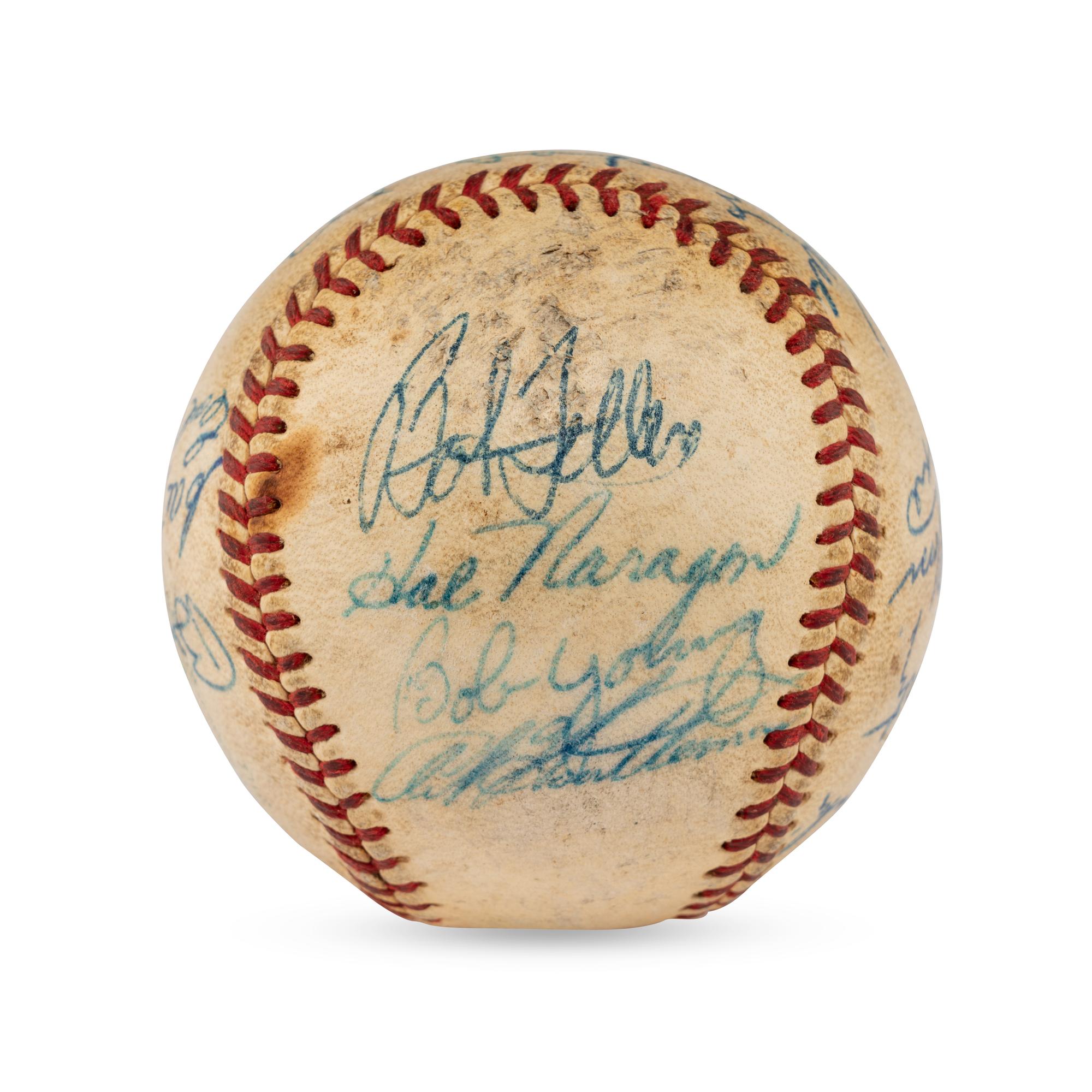 A 1955 Cleveland Indians Team Signed Autograph Baseball (Beckett Authentication Services)