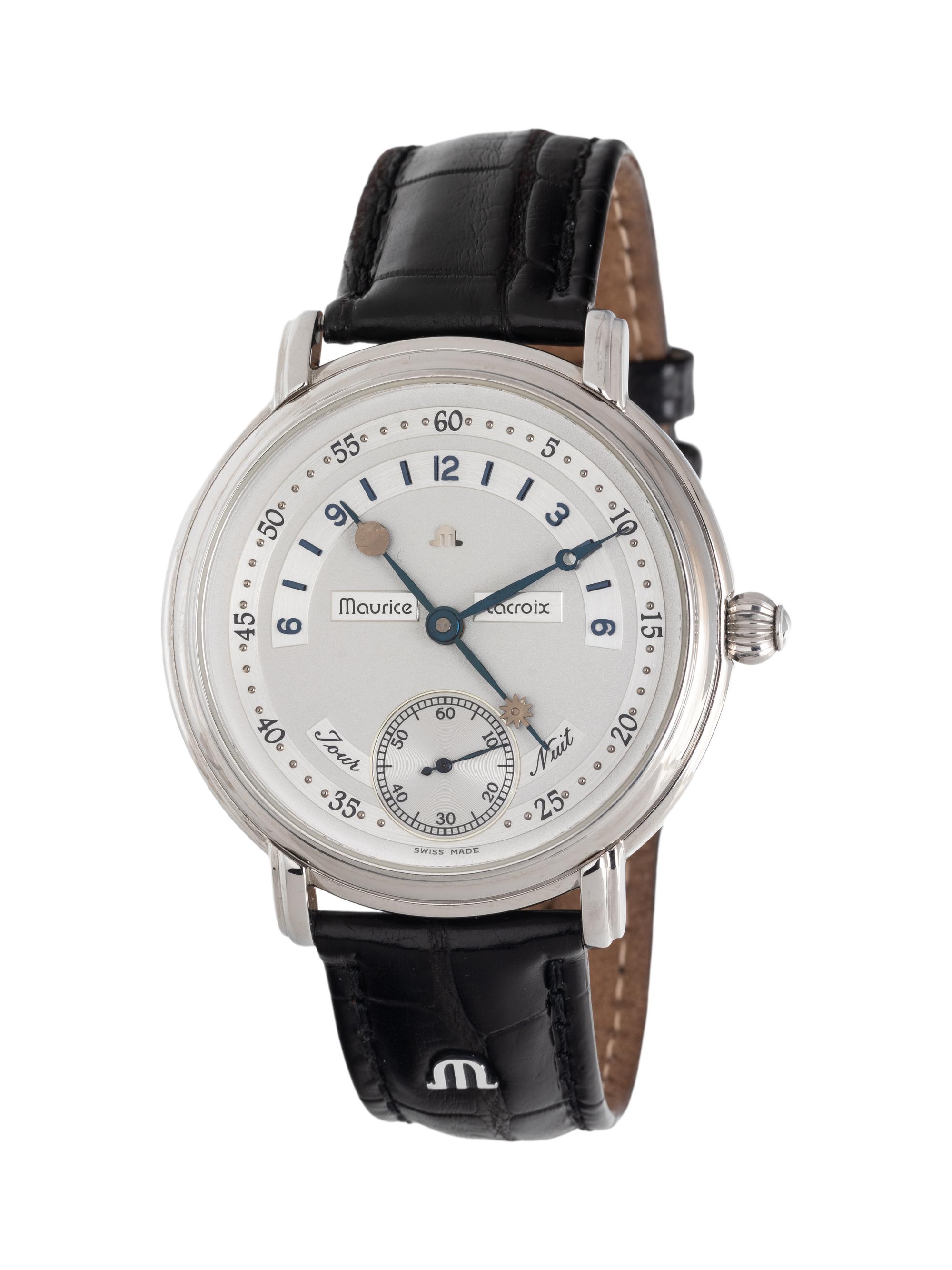 MAURICE LACROIX, REF. 07769 STAINLESS STEEL 'MASTERPIECE JOUR ET NUIT' WATCH