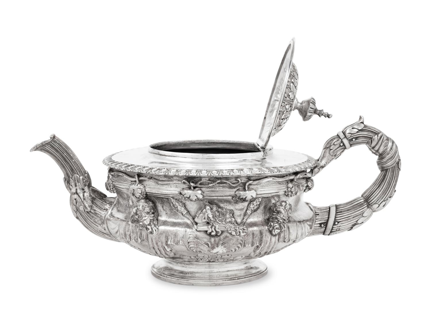A George III Silver Warwick Vase Teapot