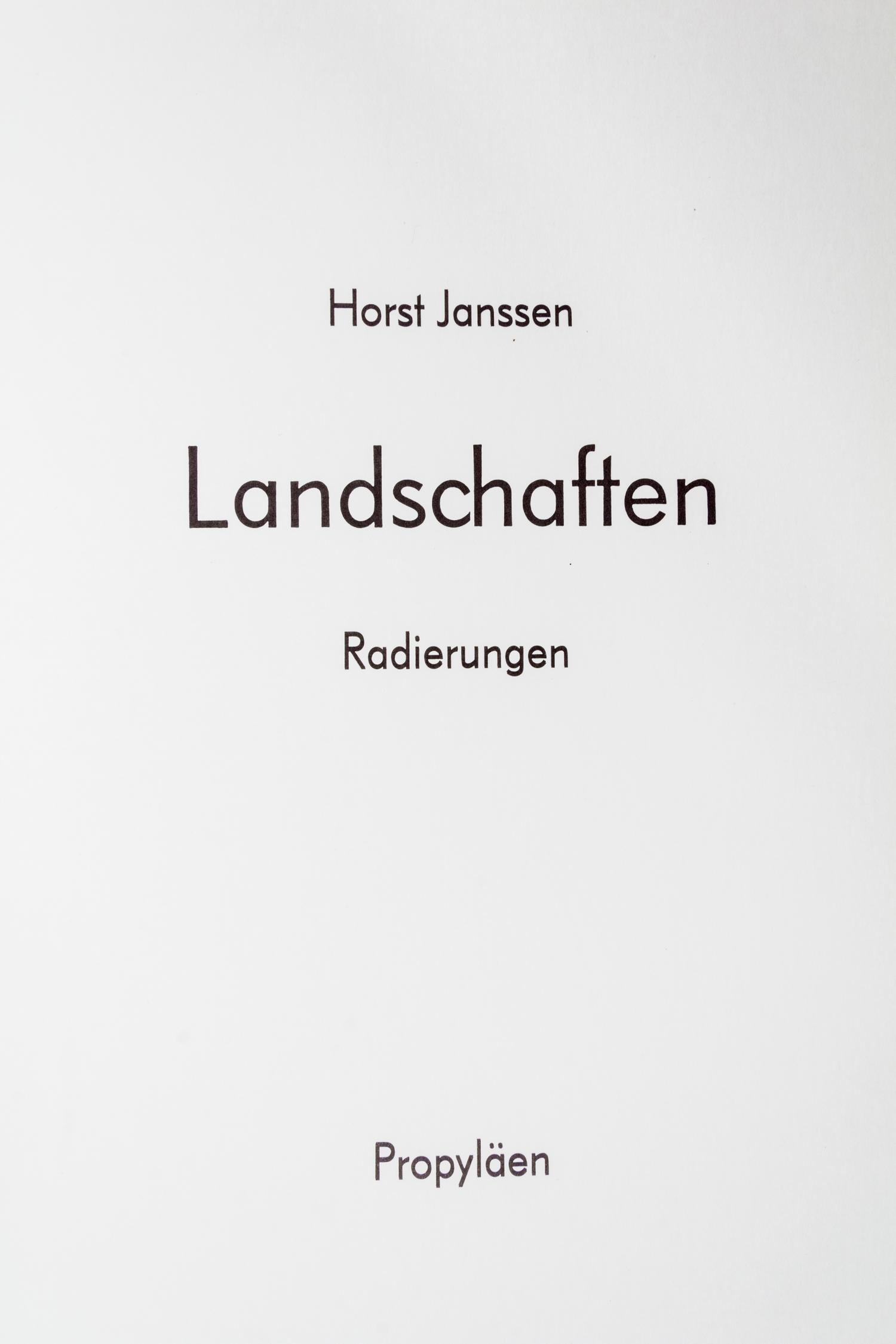 JANSSEN, HORST Radierungen. Berlin, 1971.