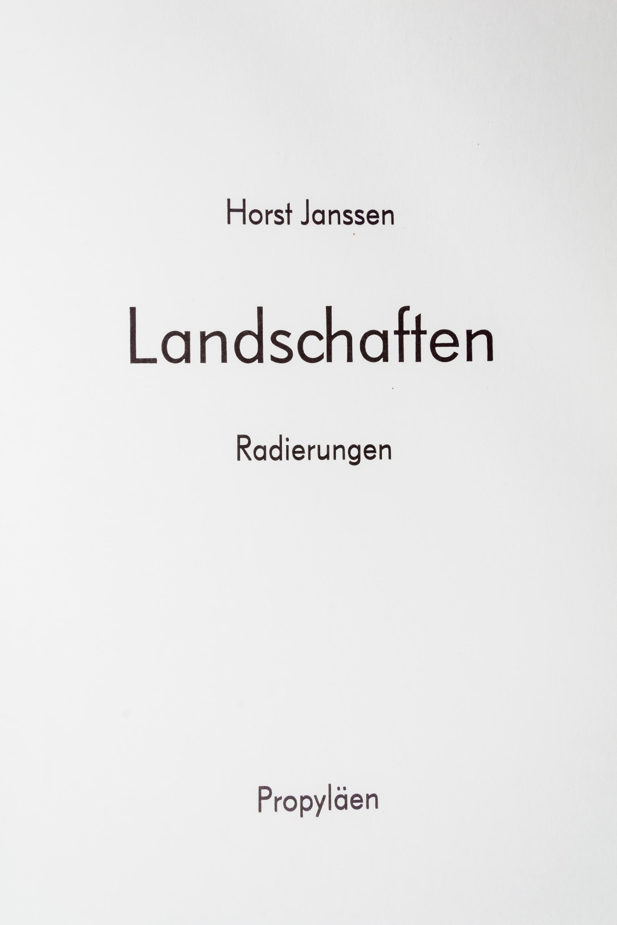 JANSSEN, HORST Radierungen. Berlin, 1971.