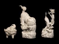 Three Chinese Dehua Blanc-de-Chine Porcelain Animal-form Wares