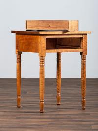 A Late Federal Tiger Maple One-Drawer Work Table